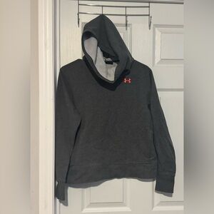 Under Armour Gray Sweatshirt Mock Neck Loose Athleisure Cotton Poly Womens Med